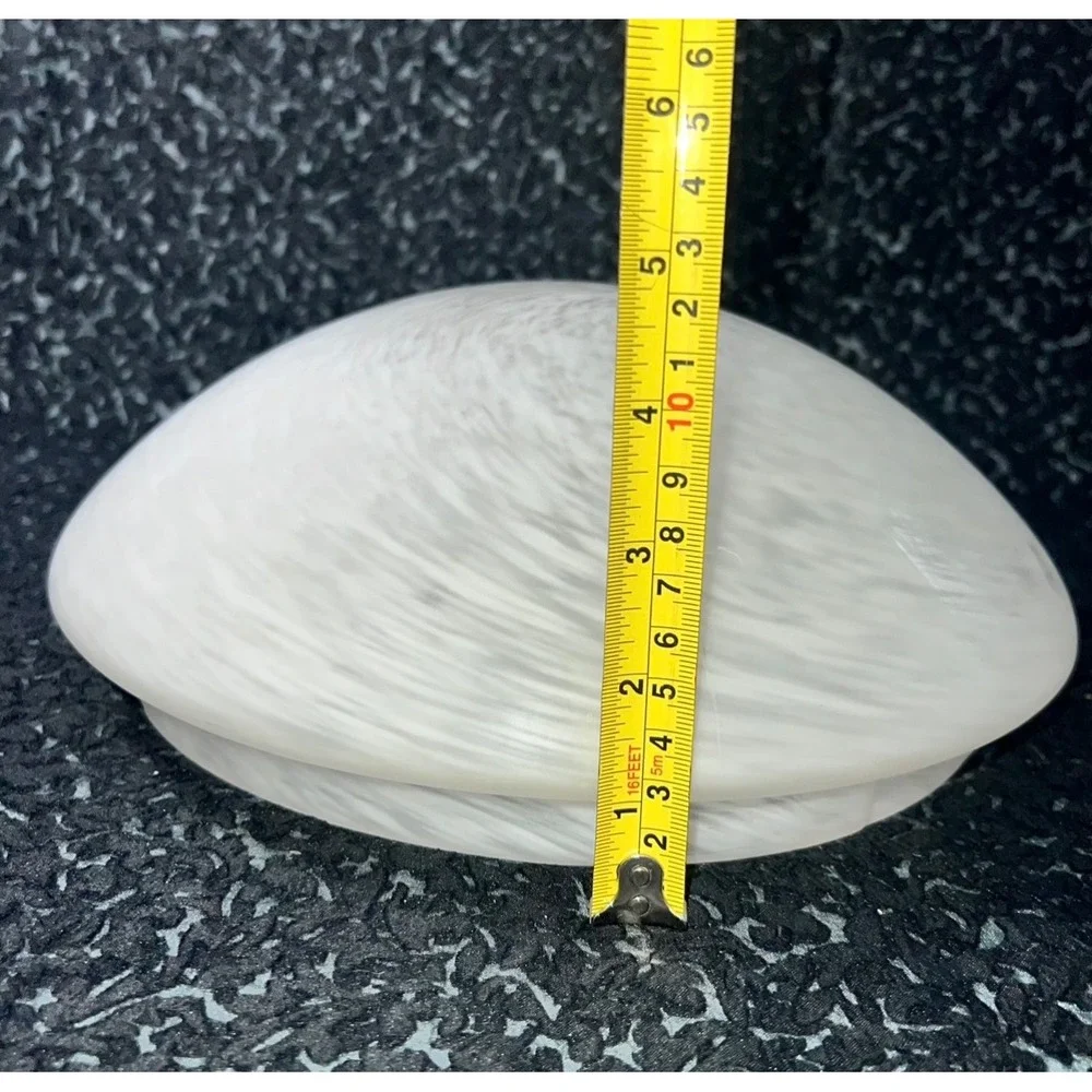White Alabaster Swirl Glass Light Shade Dome Replacement Globe 9.5 Inch